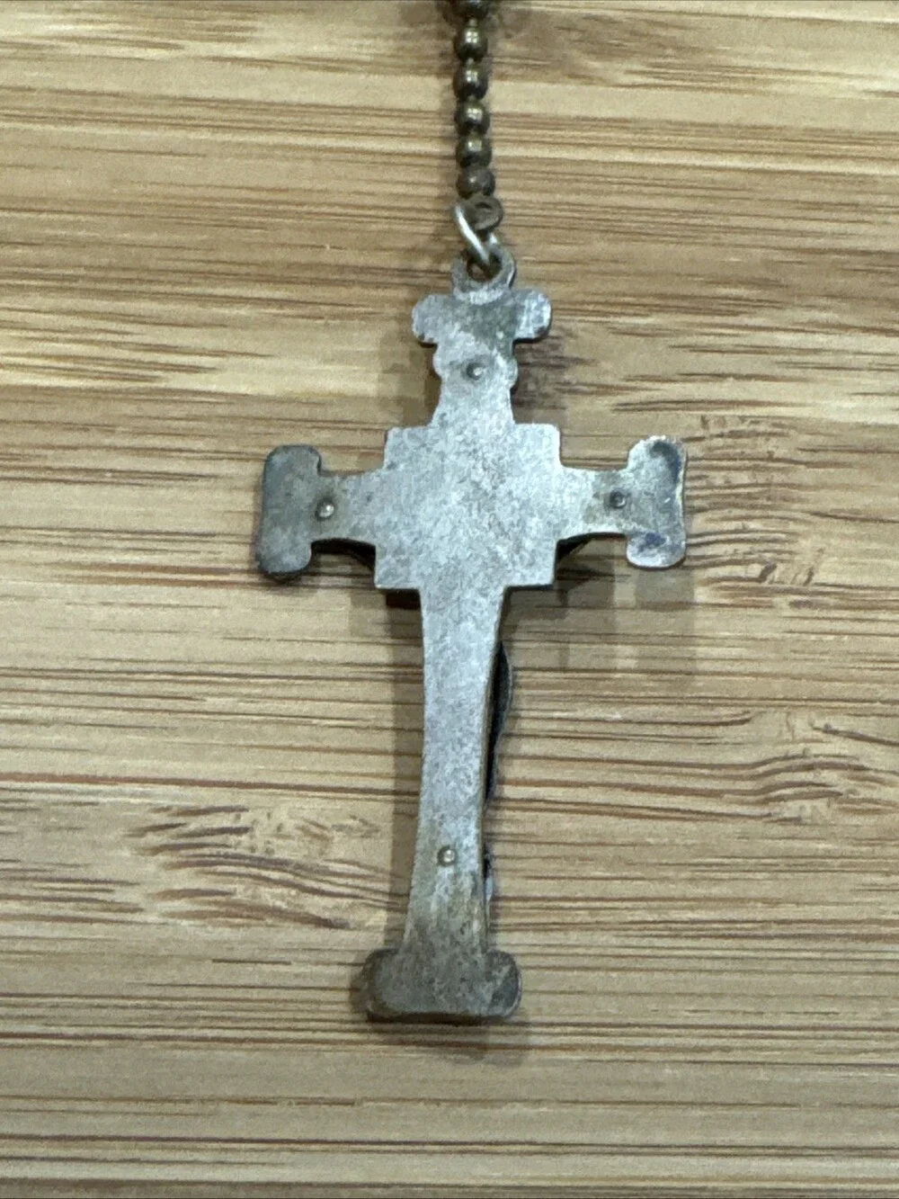 Vintage Military Service Combat Rosary Brass Beads Pull-Chain 